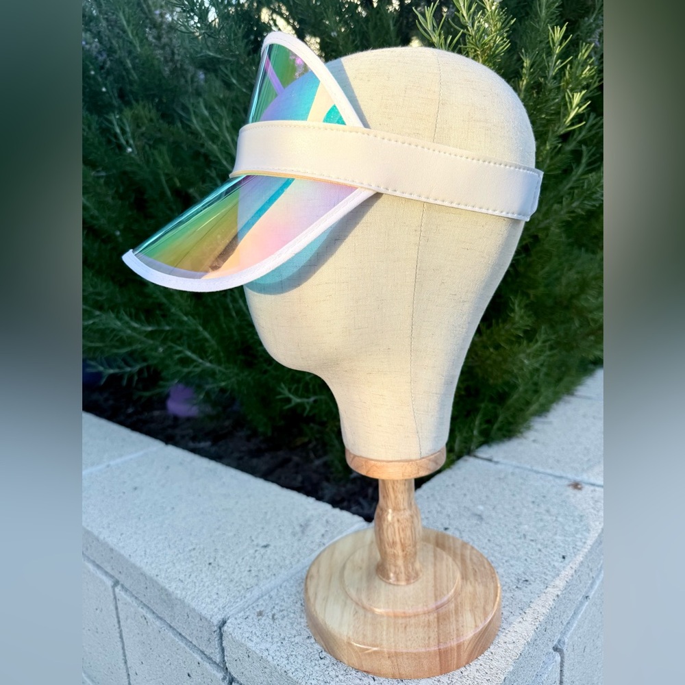 Rainbow Sun Visor Hat – Transparent UV Shield Festival Cap